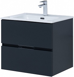 Aquanet Мебель для ванной Алвита New 60 2 ящика подвесная антрацит матовая – фотография-13